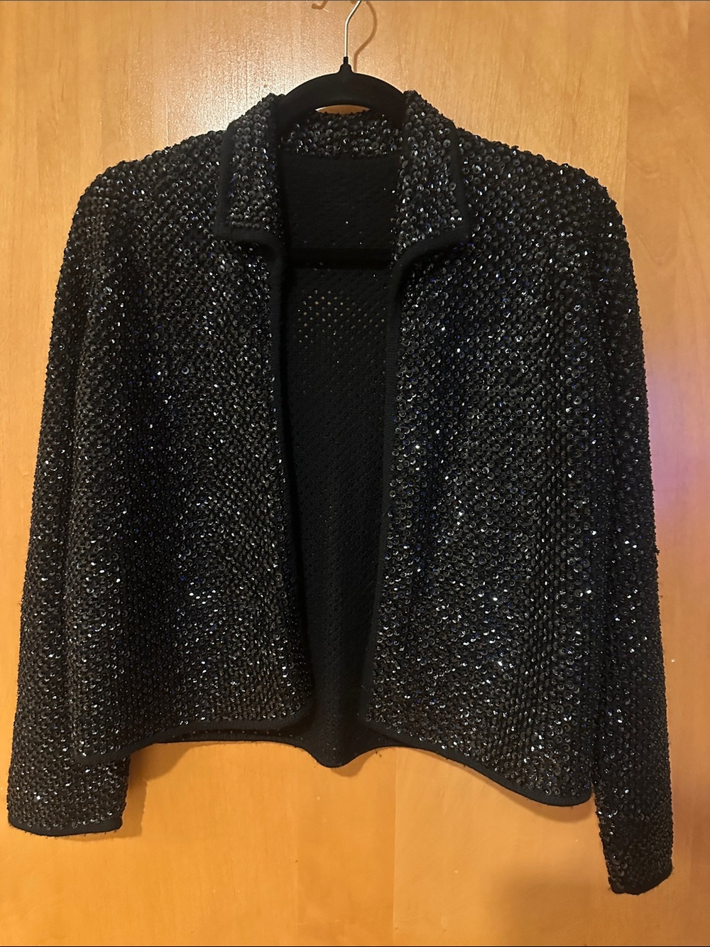 Sequined Black Women's Cardigan